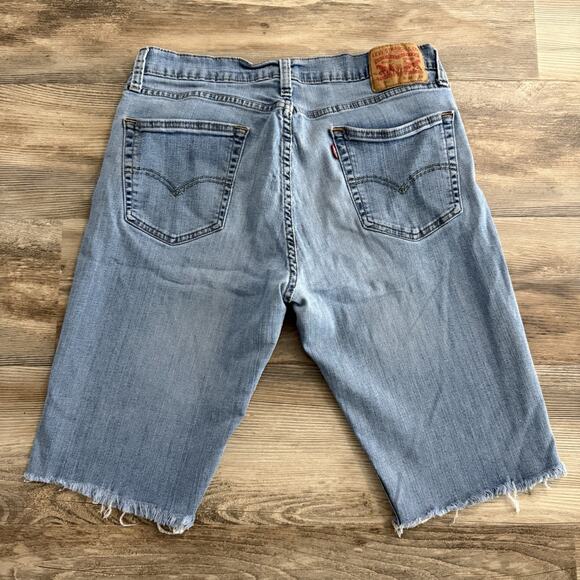 Levi’s 541 Light Wash Cutoff Denim Shorts – Men’s Size 34 Distressed Raw Hem - Picture 2 of 5